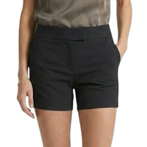 THEORY Lynie Shorts sz 00 Black Stretch Classic Quiet Luxury Minimalist Preppy